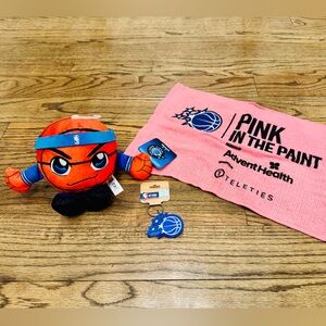 Orlando Magic Fan Bundle Plush Mascot Pink Towel Keychain Phone Stand NBA